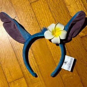 Disney Parks Official Lilo & Stitch Plush Stitch Ears w/ Plumeria Headband